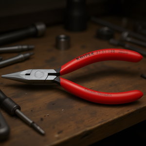 Alicates de Punta Plana Knipex Precision Mechanics, Anodizados en Negro con Cabeza Pulida, Mangos Recubiertos de Plástico, Mordazas Semicirculares - Product Image 3