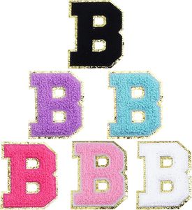 Parches de letras de chenilla Iron on Glitter Preppy Alphabet Patches para ropa Sombreros DIY Craft Varsity Team Uniformes Disfraz - Product Image 2
