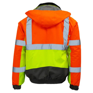 Hi VIS เสื้อแจ็กเก็ตกันฝนสะท้อนแสงสำหรับเด็กผู้ชายเสื้อแจ็คเก็ตนิรภัยแบบคอตั้งมองเห็นได้ชัดเจนสำหรับฤดูหนาว - Product Image 6