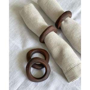 Porte-rond de serviette en bois rustique fait à la main avec vernis naturel pour les tables célébrations à manger mariages événements restauration - Product Image 6