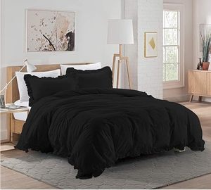 Cao Cấp 3 Mảnh Ai Cập Bông Duvet Cover Set Ruffle Frilled Bộ Đồ Giường Với Nút Đóng Cửa & Quan hệ Góc Bộ Đồ Giường Sang Trọng - Product Image 4