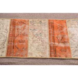 Turkish <b>Rug</b>, <b>Runner</b> 1.6x5.1 ft Vintage <b>Rug</b>, Orange Persian Wool <b>Rug</b> - Product Image 4