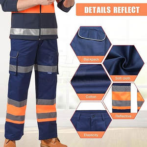 Pantalons de travail pour hommes, dernière conception, réfléchissants, haute visibilité, légers, personnalisés, vente en gros - Product Image 4