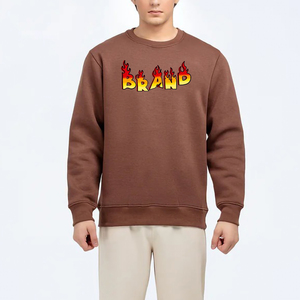 Cuello redondo personalizado serigrafiado logo básico 100% algodón mezclado sudadera para hombres Oversized Drop Shoulder hip hop sudadera para hombre - Product Image 6