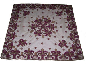 Mantel de mesa de tela de red cuadrada con bordado de cuentas, mantel de lujo indio hecho a mano para eventos de comedor y venta al por mayor - Product Image 4