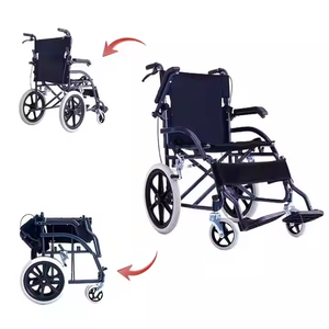 Silla de ruedas plegable manual de 16 pulgadas, inodoro grueso, silla de ruedas para discapacitados en área estrecha para ancianos, empuje manual ligero - Product Image 6