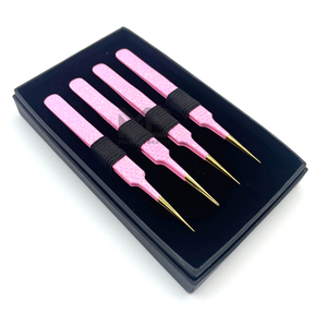 Kit de pinces professionnelles personnalisées en acier inoxydable pour extensions de cils avec embout sur mesure - Product Image 3