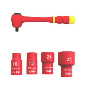 1/2 "Dr. Kit d'outils de douilles certifiés VDE isolés 24 pièces avec barre d'extension à cliquet 72T OEM actionné à la main fabriqué à Taiwan - Product Image 4