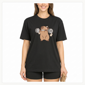 Camiseta Gráfica de Capibara de Dibujos Animados para Mujer, Talla Grande, Ajuste Holgado, 100% Algodón Jersey, Ecológica, Transpirable, hasta la Talla 6XL - Product Image 1
