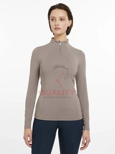 Vente en gros couche de base équestre de soutien sans couture douce à séchage rapide mélange technique couche de base d'équitation pour femmes de qualité supérieure - Product Image 4
