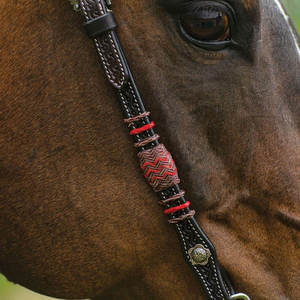 บังเหียนแบบสวมศีรษะหนังม้าหนึ่งใบหูสองข้างเสริมความแข็งแรงทำด้วยมือสไตล์ตะวันตก - Product Image 4