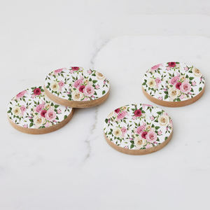 Elegant Customizable Acacia Free Wood Wedding <b>Coasters</b> Classic Enamel Printed <b>Drink</b> <b>Coasters</b> Holder for Tea Parties Direct - Product Image 4