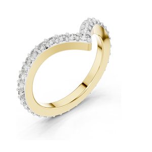 แหวนเพชรทรงตัววี 0.66 กะรัต สำหรับผู้หญิง ความใส VVS-VS EF ทอง 18KT, 14KT, 10KT และเงิน 925  ทองชมพู, ทองเหลือง, ทองขาว - Product Image 5