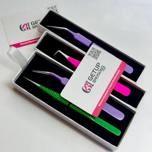 Pince à épiler pour extensions de cils GETUP BROSONS IMPEX droite/90°/isolation, revêtement en poudre coloré, avec votre propre logo personnalisé, outil de beauté - Product Image 5