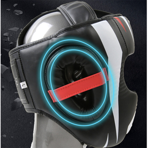 เครื่องป้องกันศีรษะสำหรับต่อยมวยมืออาชีพ, เครื่องป้องกันพียูแบบเต็มหน้าเพื่อฝึกฝนศิลปะการต่อสู้ MMA คิกบ็อกซิ่ง - Product Image 4