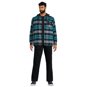Solid Blue Color Men High Quality Wholesale Customized Logo Printing Winter <b>Plain</b> Dyed Flannel <b>Hoodie</b> on Sale - Product Image 4