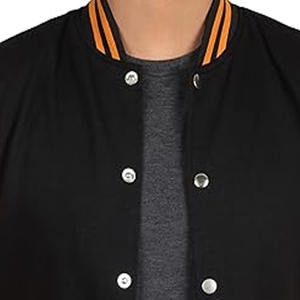 Veste universitaire d'hiver élégante pour homme, corps en laine, manches en cuir, veste bomber, vêtement décontracté ou unisexe pour l'extérieur - Product Image 6