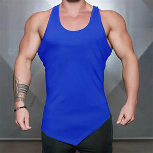 Débardeur de course mince pour hommes personnalisé Singlet en coton de couleur unie pour le sport Respirant Fitness Workout Casual Gilet sans manches - Product Image 3