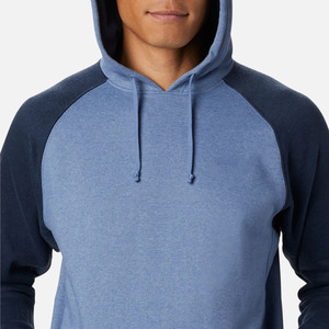 Sweat à capuche bicolore à manches raglan pour hommes avec logo personnalisé en gros Sweat-shirt à blocs de couleurs vierges - Product Image 6