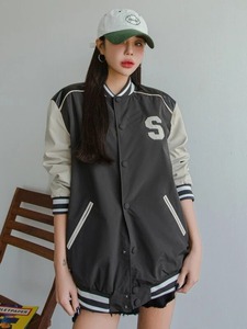 2026 Custom Letterman Varsity Wool <b>Jacket</b> for Women Plus Size Long Baseball <b>Jacket</b> with Embroidered Letters - Product Image 2