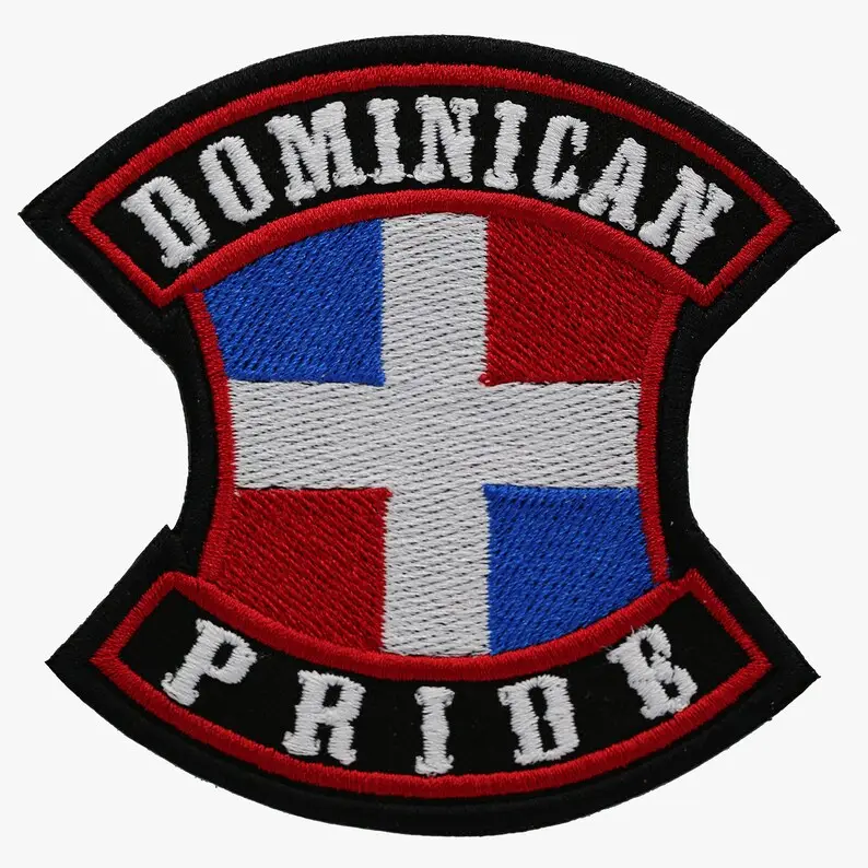 Premium Dominican Pride Biker Embroidery Patch Stylish Statement for Motorcycle Enthusiasts