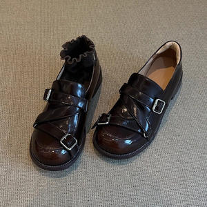 รองเท้าส้นสูงหัวแหลมหนังแก้วแฟชั่นสำหรับผู้หญิง รองเท้าเดรสส้นสูงสำหรับงานปาร์ตี้ รองเท้าอ็อกซ์ฟอร์ดแบบผูกเชือกหนังสำหรับผู้หญิง - Product Image 3