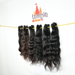 100% Extensiones de cabello humano indio de color natural sin procesar Paquete de templo de estilo de onda profunda suelta ondulada de doble trama - Product Image 2