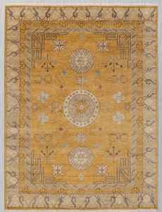 Precio de fábrica amarillo óxido hecho a mano decoración del hogar alfombra sala de estar alfombra alta venta mano anudada Floral para corredor felpudo y juegos - Product Image 6