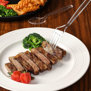 Cuillères et fourchettes robustes en PLA/PS biodégradable, sans BPA, résistantes à la chaleur, ensemble d'ustensiles en plastique jetables, écologiques et recyclables - Product Image 6