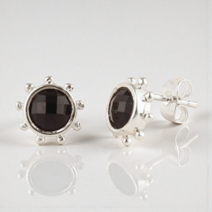 Pendientes de Ónice Negro con Cuentas de Plata de Ley 925, Bisel Redondo Minimalista, Joyería de Moissanita para Mujer, Venta al por Mayor - Product Image 1