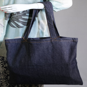 Custom Logo Printed Reusable 100% Organic Cotton Eco-Friendly Promotional Tote Bag with Drawstring Closure <b>Medium</b> (30-50cm) - Product Image 5