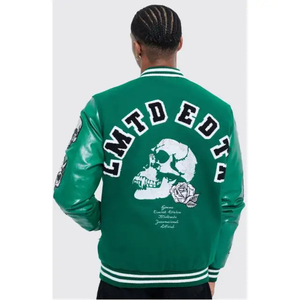 High Quality Street Wear Baseball Varsity <b>Jacket</b> <b>Canvas</b> 100% Wool Quick Dry Breathable Animal Print New Style Oversized <b>Jacket</b> - Product Image 2