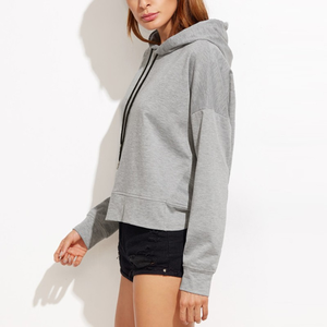 Sweat-shirt en molleton surdimensionné pour femmes de haute qualité sweat à capuche à épaules tombantes avec col rond pour la saison d'hiver - Product Image 6