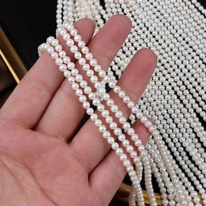 Perles d'eau douce de qualité supérieure 3,5-4 mm, perles blanches en vrac, fabrication de bijoux, matériau naturel authentique, certifié par une tierce partie - Product Image 3