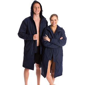 Parka de natación para jóvenes y adultos con forro polar playa a prueba de viento cálido suave polar/toalla forrado con capucha Parkas de natación lluvia abrigo de fútbol - Product Image 5