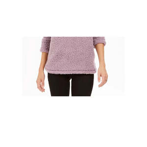 Maglione Casual da Donna Style Co con Collo a Cappuccio in Sherpa, Viola, Taglia Extra Large, Traspirante, con Logo Frontale, per Inverno e Autunno - Product Image 3