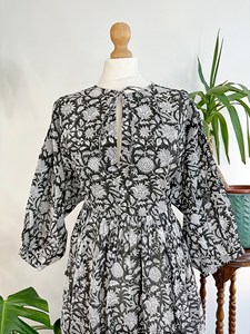 Femmes filles imprimé Maxi robe pur coton indien bloc imprimé décontracté été soirée en gros Long Midi boutons en vrac - Product Image 3