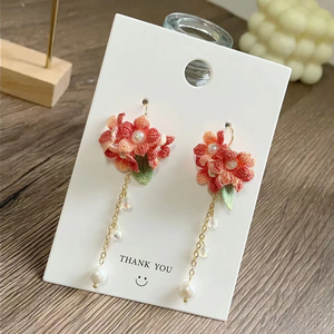 Pendientes de Ganchillo Personalizados de Algodón, Joyas de Ganchillo con Flores, Decoración Creativa para Orejas, Mini Colgantes de Ganchillo, Regalo - Product Image 5
