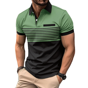 Polo bordado para hombre de manga corta de algodón de impresión personalizada de lujo Pima algodón Polo camiseta Casual Fit - Product Image 2