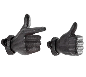 Thumbsup moderne métal main mur crochet manteau clé chambre décor vêtements crochet avec motif Unique anniversaire Occasion parfait mur cintre - Product Image 2