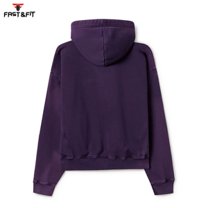 เสื้อฮู้ดสีทึบของผู้ชายมีฮู้ดสีจางลงแดดออกแบบได้ตามต้องการ2025 - Product Image 2