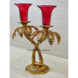 Black Color Powder Coated Flower Design For Silver Shiny Polished Hammered Texture Wedding Table Centerpiece Metal Candle Holder - Product Image 6