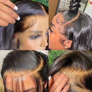 Perruque brésilienne lisse 136 avec fermeture en dentelle frontale, perruque en dentelle transparente HD 13x4, perruque en cheveux humains vierges Remy 360 - Product Image 4