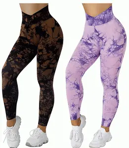 Paduxi Groothandel Tie Dye Printing Hoge Taille Sportlegging Vrouwen Fitness Gym Yoga Broek Workout Leggings