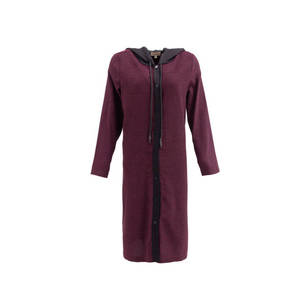เสื้อแจ็คเก็ตกีฬาลำลองมีฮู้ดสีพลัมสำหรับฤดูใบไม้ร่วง - Product Image 1