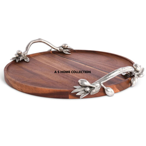 Luxury Fancy Metal Serving <b>Trays</b> Shiny Polished <b>Table</b> Top Decorative High Quality Modern Design Customizable for Home - Product Image 6