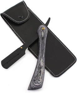 Maquinilla de afeitar de garganta recta Estilo Vintage SHAVETTE RASOI mango de madera hoja de acero inoxidable para afeitado en húmedo salones de peluquería - Product Image 1