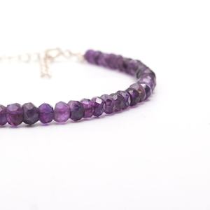 Natural Purple <b>Amethyst</b> Faceted Rondelle Loose Gemstone Beads <b>Bracelet</b> 4mm Handmade Beaded Minimalist <b>Bracelets</b> Women in Bulk - Product Image 5