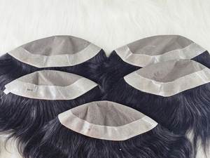 Coiffure européenne Remy pour hommes Base en soie noire avec styles de vague d'eau de vague de corps droite crépue - Product Image 3