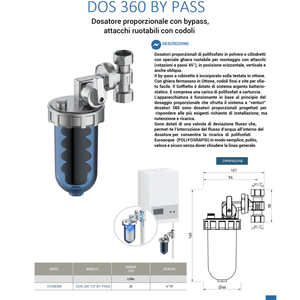 Filtre anti-calcaire à dosage de sel polyphosphate de 1/2 pouce avec raccords Euroacque réglables, adoucisseur d'eau - Product Image 2